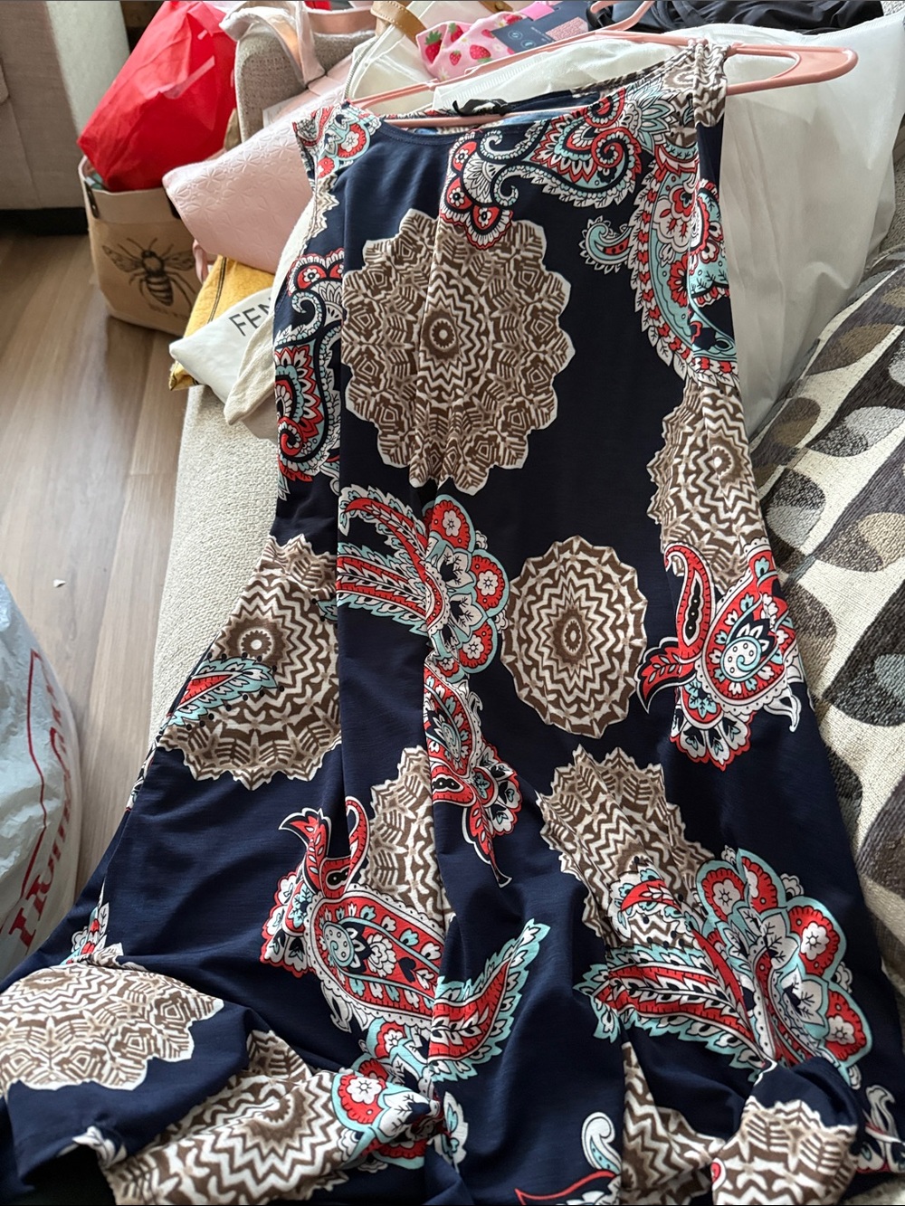 Women’s Navy Paisley Print A-Line dress SIZE 2x